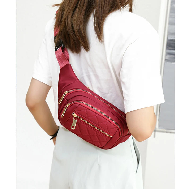 Women's Waist Bag Nylon Waterproof Belt Bags Crossbody Chest Bag
