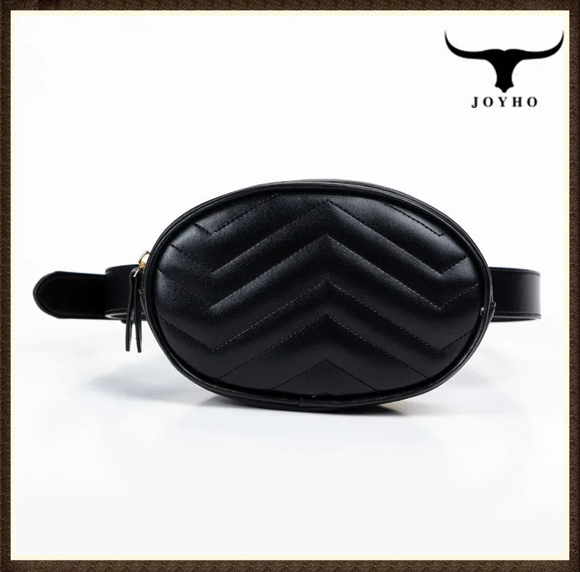 Women's Waterprf Waist Bag PU Fanny Pack Solid Shoulder Belt Bags