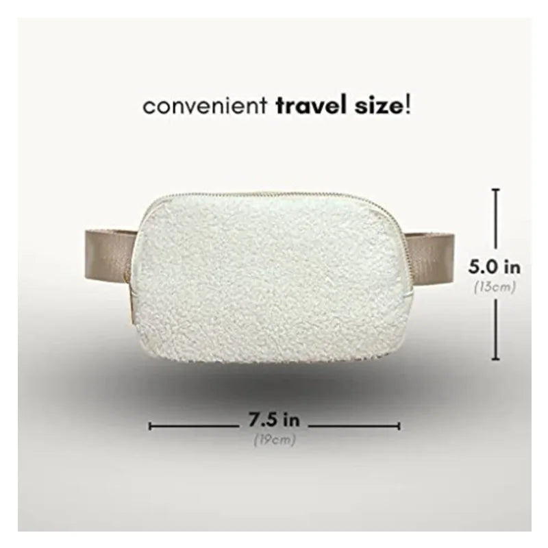 Women's Fleece Waist Bag Pack Wallet Purse Canvas Travel Belt Packs