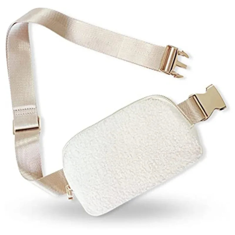 Women's Fleece Waist Bag Pack Wallet Purse Canvas Travel Belt Packs