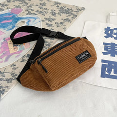 Canvas Waist Bag for Women Shoulder Crossbody Fanny Pack Phone Chest Bag