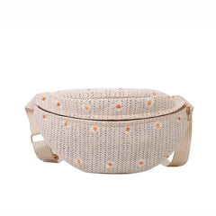 Straw Woven Waist Bag for Women Summer Fanny Pack Phone Crossbody Chest Bag