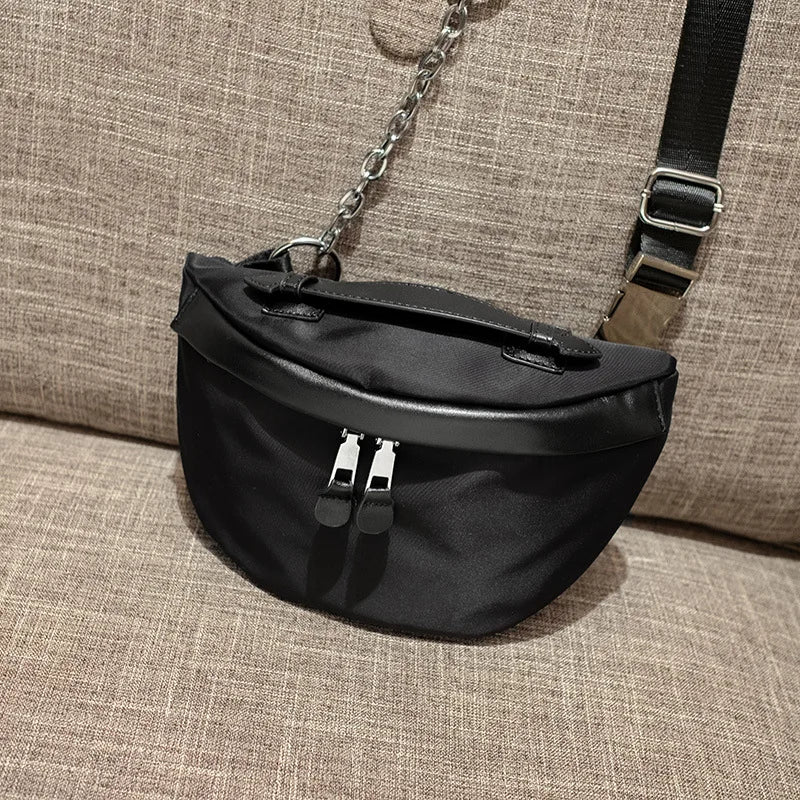 Women's Waist Bags Cross Body Purse Big Capacity Nylon Metal Buckle Bag