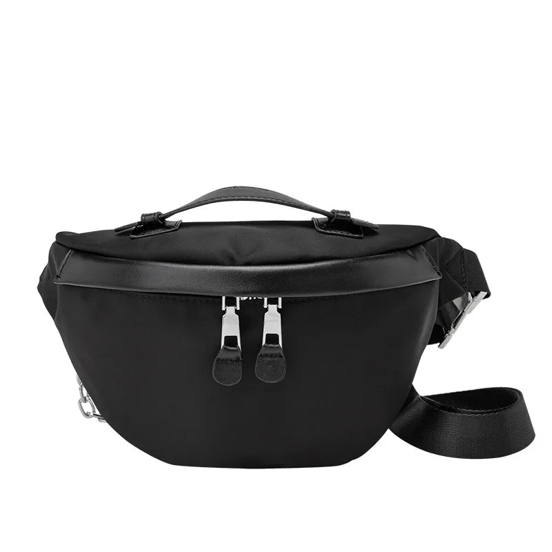 Women's Waist Bags Cross Body Purse Big Capacity Nylon Metal Buckle Bag