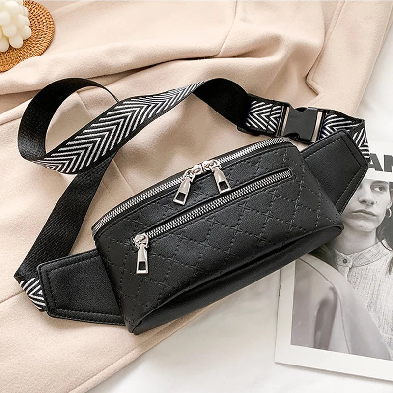 Stylish Leather Fanny Pack Crossbody Bag