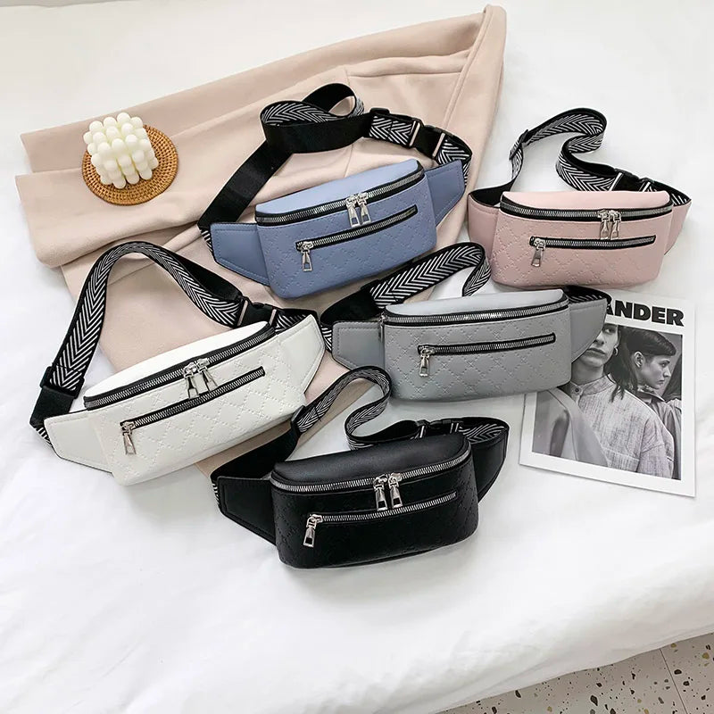 Stylish Leather Fanny Pack Crossbody Bag