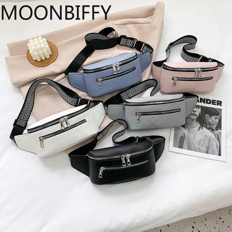 Leather Fanny Pack Waist Bag Shoulder Crossbody Women Belt Bag