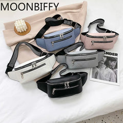 Leather Fanny Pack Waist Bag Shoulder Crossbody Women Belt Bag