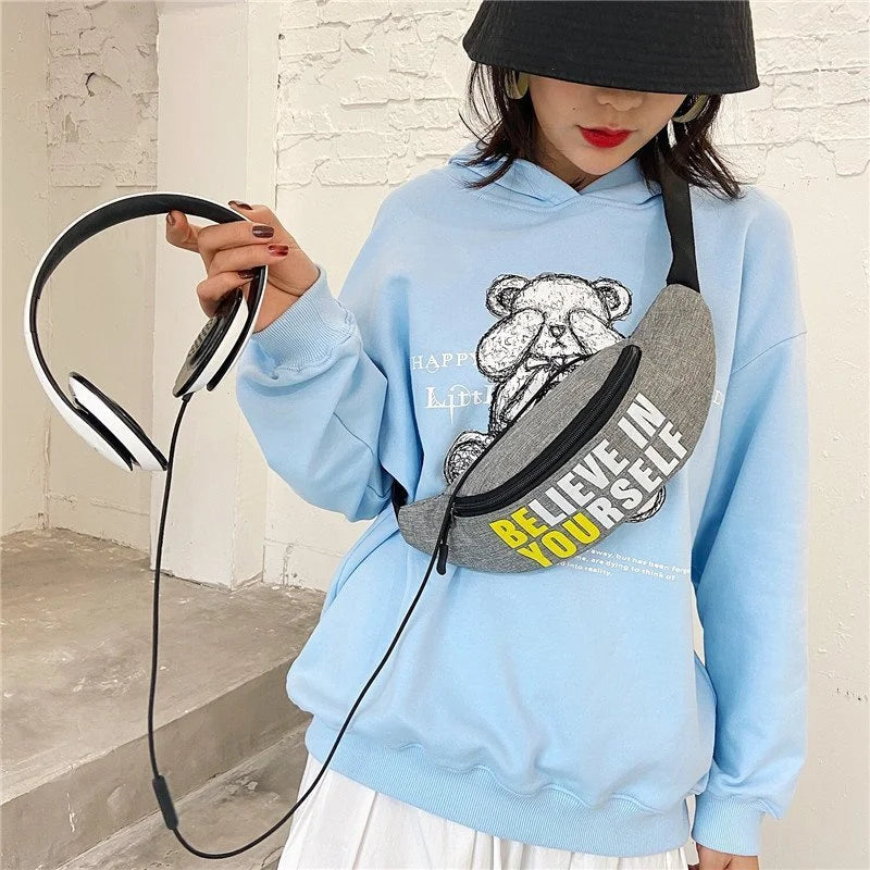 Women's Nylon Waist Bag Leisure Crossbody Chest Fanny Pack
