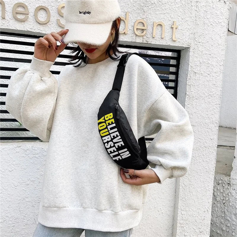 Women's Nylon Waist Bag Leisure Crossbody Chest Fanny Pack