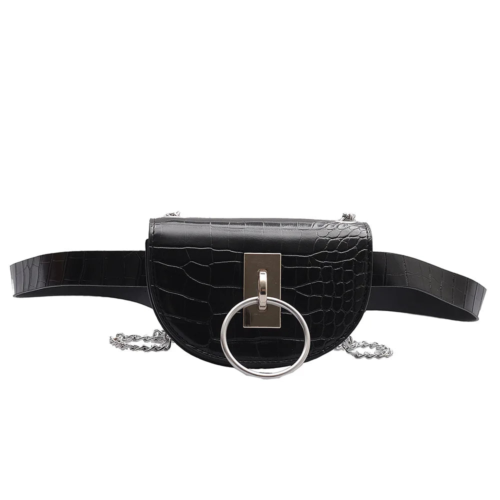 Women's Waist Packs Bag Crossbody Bags PU Leather Small Lady Shoulder Messenger