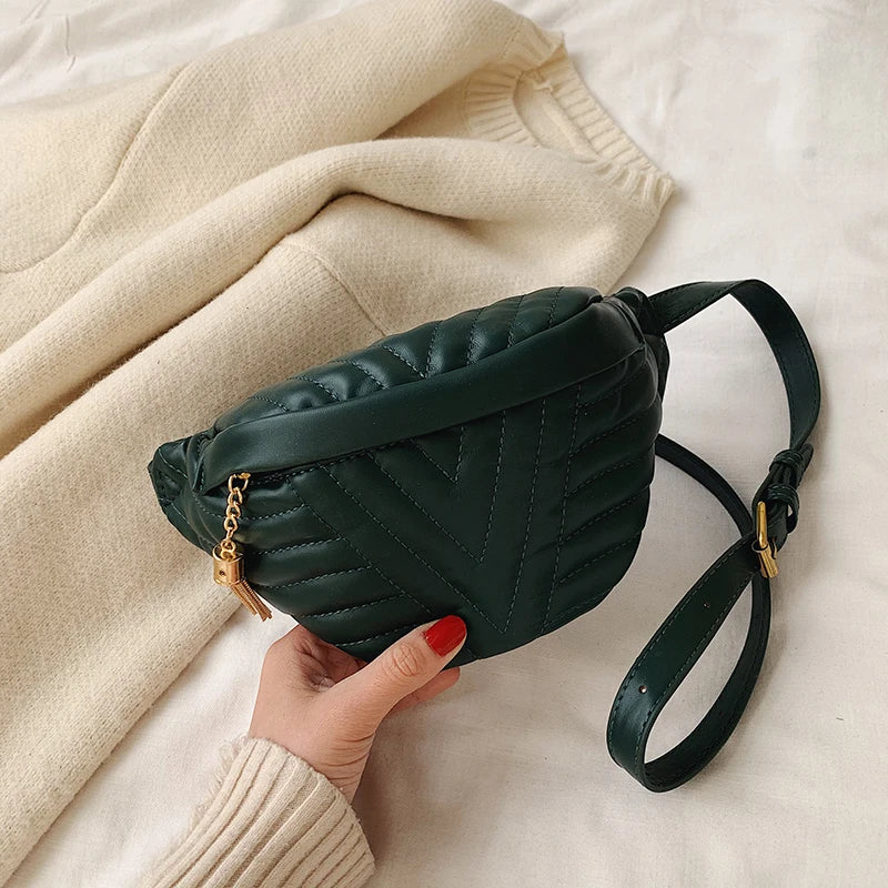 Women's Tassel Waist Pack Bag Chain Strap Fanny Pack