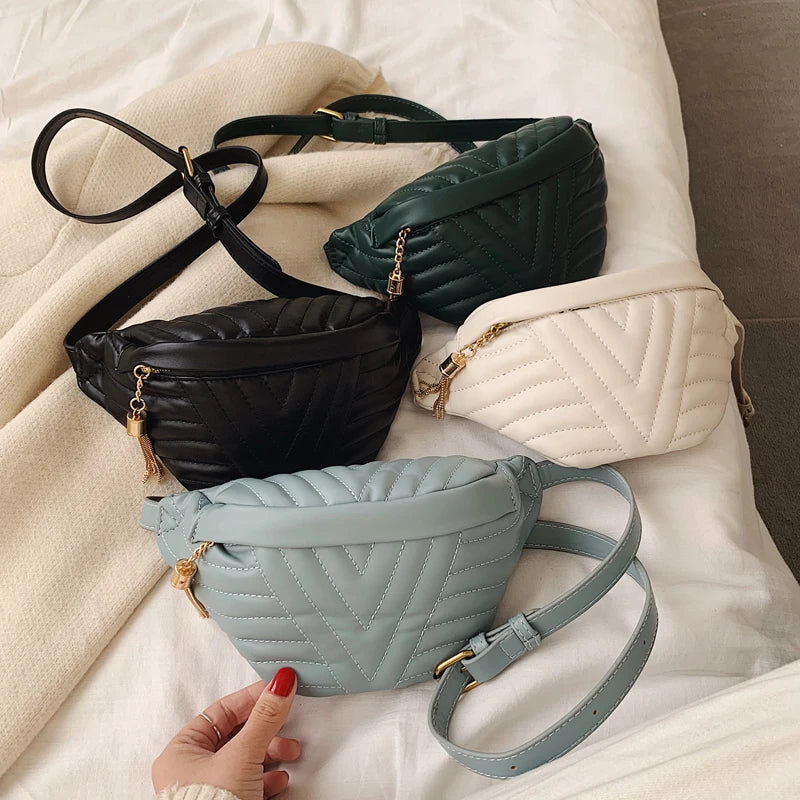 Women's Tassel Waist Pack Bag Chain Strap Fanny Pack