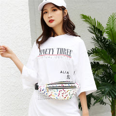 Women's Butterfly Print Waist Pack Crossbody Bag