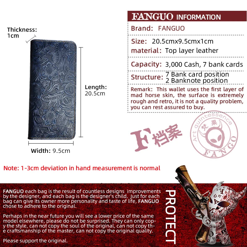 Leather Long Style Men's Wallet