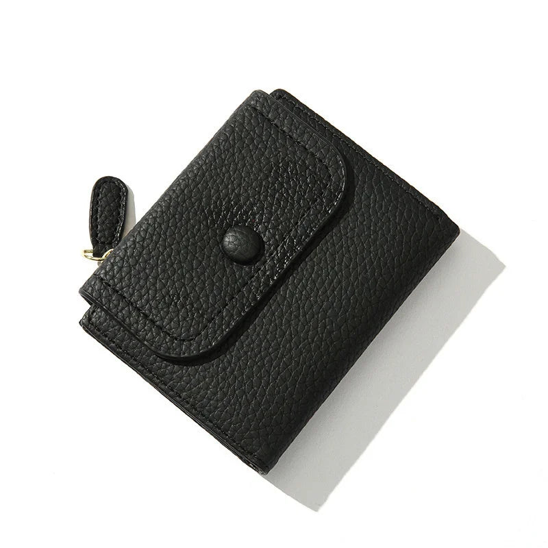 Women's PU Leather Wallet Short Money Bag Card Holder Zipper Coin Purse