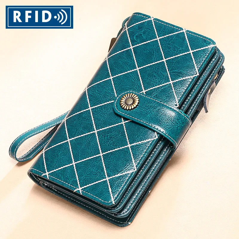 Leather Clutch Long Wallet Phone/Cards