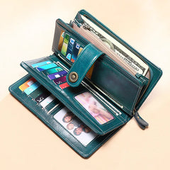 Leather Clutch Long Wallet Phone/Cards