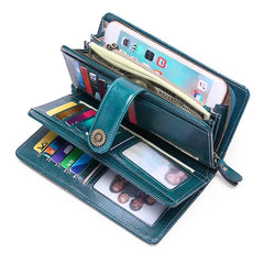 Leather Clutch Long Wallet Phone/Cards