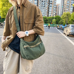 Women's Washed Canvas Messenger Bag Harajuku Artistic Shoulder Bags