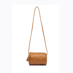 Women's Zipper Pockets Crossbody Bag Retro Oil Wax Leather Handbag