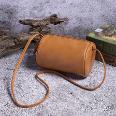 Women's Zipper Pockets Crossbody Bag Retro Oil Wax Leather Handbag