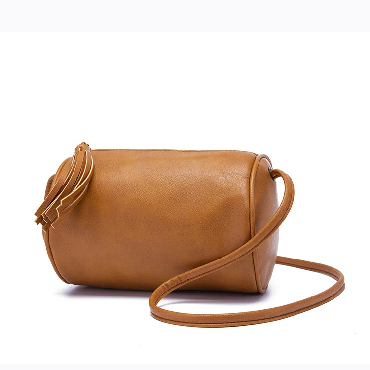 Women's Zipper Pockets Crossbody Bag Retro Oil Wax Leather Handbag