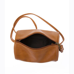 Women's Zipper Pockets Crossbody Bag Retro Oil Wax Leather Handbag