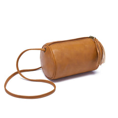 Women's Zipper Pockets Crossbody Bag Retro Oil Wax Leather Handbag
