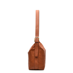 Women's Zipper Pockets Bucket Bag Crossbody Bag Retro Handbag