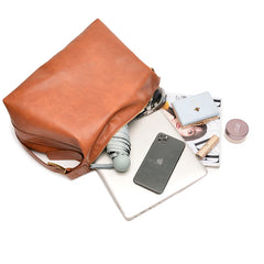 Women's Zipper Pockets Bucket Bag Crossbody Bag Retro Handbag