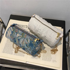 Women's Cotton Chain Messenger Bag Shoulder Armpit Bag