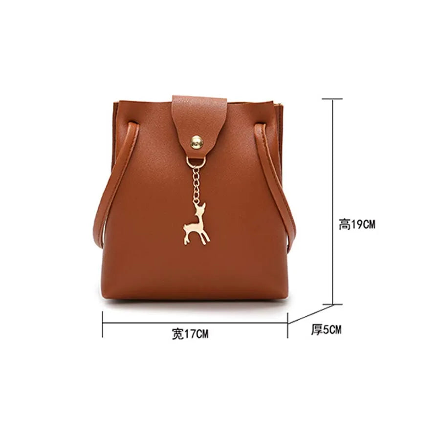 Women's Deer Bucket Bag One Shoulder Diagonal Bag Mobile Phone Female Bag