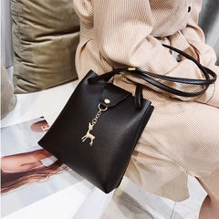 Women's Deer Bucket Bag One Shoulder Diagonal Bag Mobile Phone Female Bag