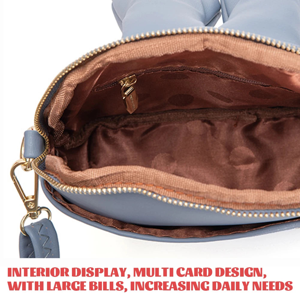 Women's Mini Bucket Bag Rabbit Ear Crossbody Messenger Bag