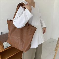 PU Leather Shoulder Bag for Women Large Capacity Tote Handbag