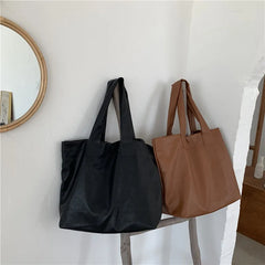 PU Leather Shoulder Bag for Women Large Capacity Tote Handbag