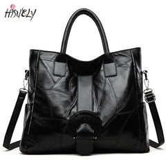 Sheepskin Splicing Single Shoulder Bag European and American Women's Handbag