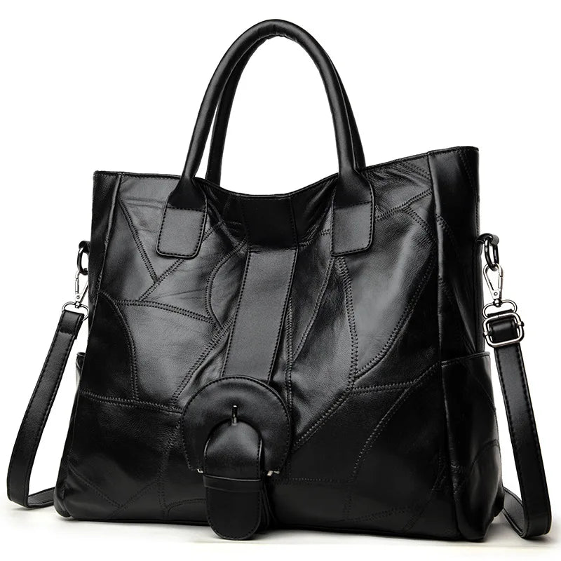 Sheepskin Splicing Single Shoulder Bag European and American Women's Handbag