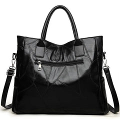 Sheepskin Splicing Single Shoulder Bag European and American Women's Handbag