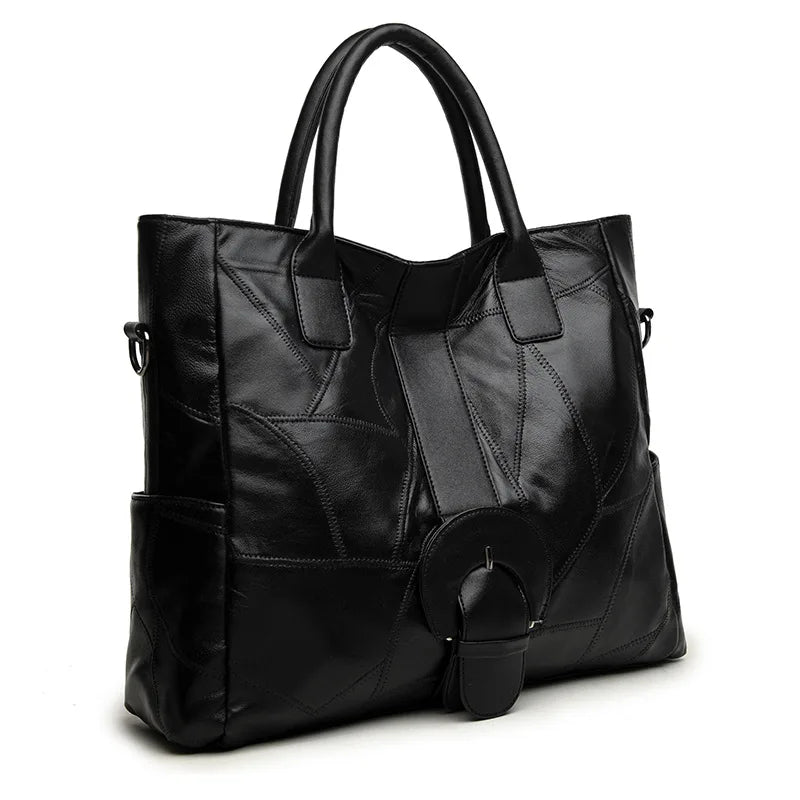Sheepskin Splicing Single Shoulder Bag European and American Women's Handbag
