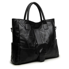 Sheepskin Splicing Single Shoulder Bag European and American Women's Handbag