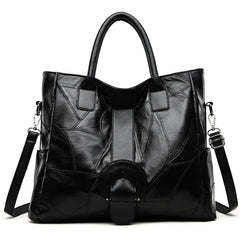 Sheepskin Splicing Single Shoulder Bag European and American Women's Handbag