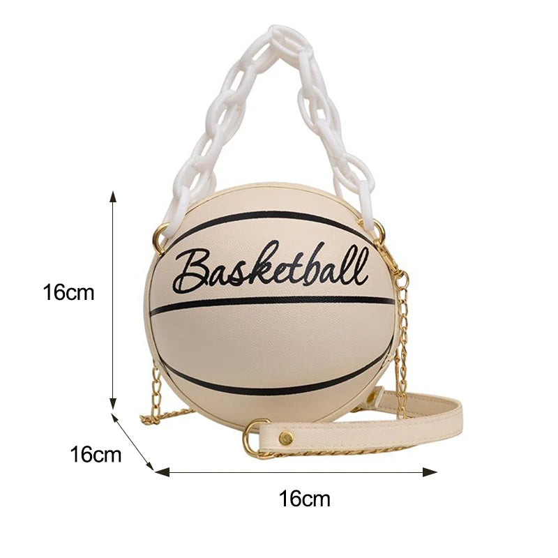 Women's Basketball Shoulder Bag Chain Totes Purse Crossbody Handbags