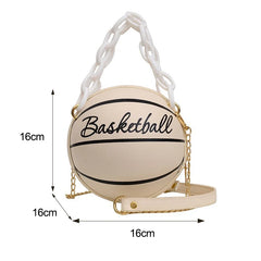 Women's Basketball Shoulder Bag Chain Totes Purse Crossbody Handbags
