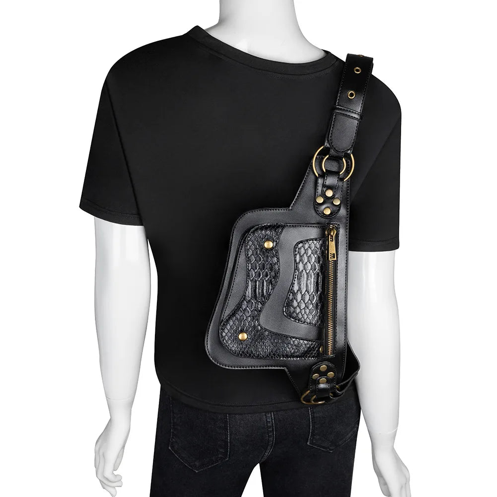 Steampunk Waist Bag Tactical Chest Bag Outdoor Travel Gothic Waist Bag