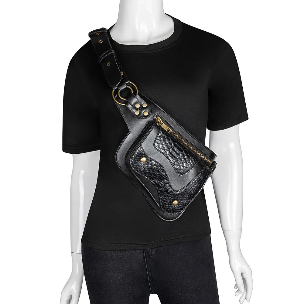 Steampunk Waist Bag Tactical Chest Bag Outdoor Travel Gothic Waist Bag