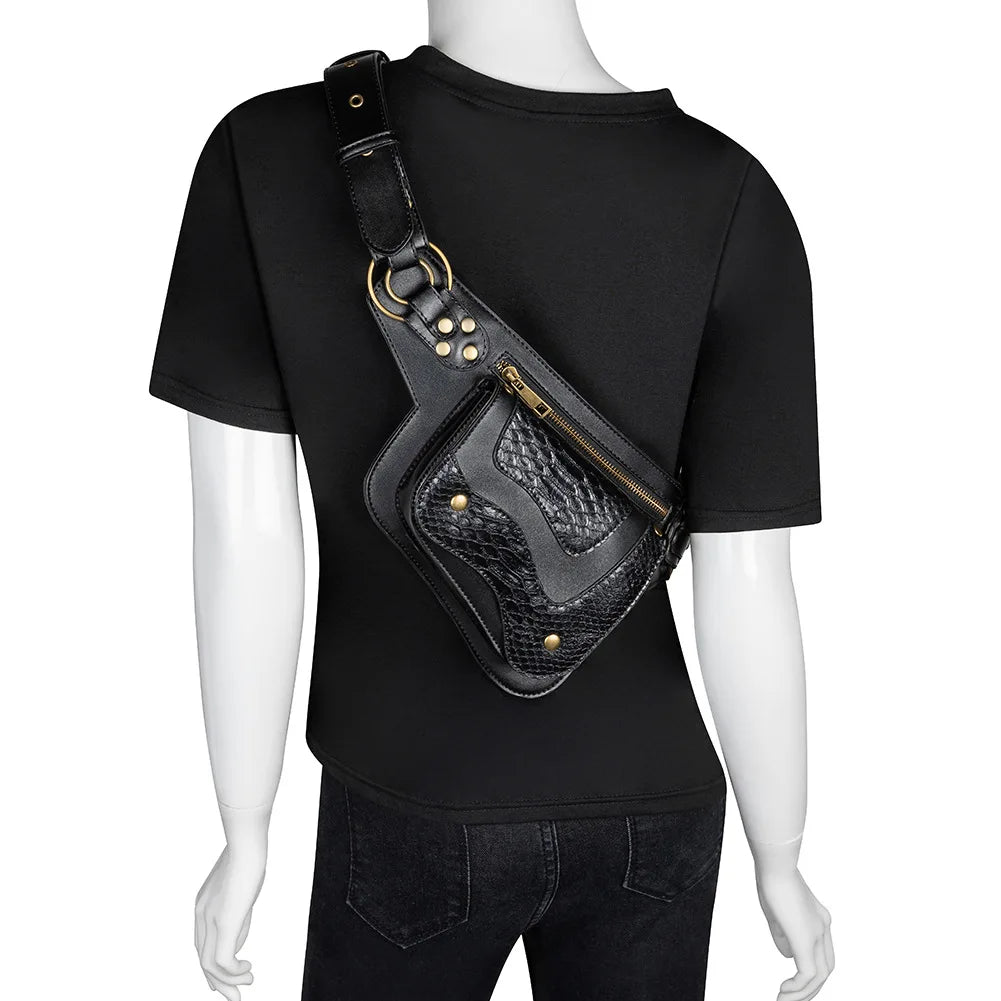 Steampunk Waist Bag Tactical Chest Bag Outdoor Travel Gothic Waist Bag