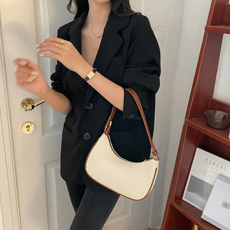 Women's Crescent Armpit Bag, Ocean Air Shoulder Handbag