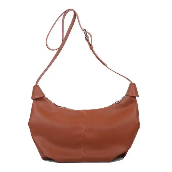 Casual PU Dumpling Bag Large Capacity Fold Crossbody Handbag